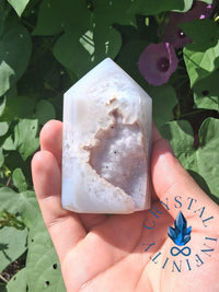 Agate with Amethyst Tower