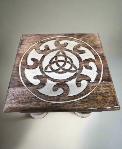 Hand Carved Wooden Triquerta Altar Metaphysical Supply