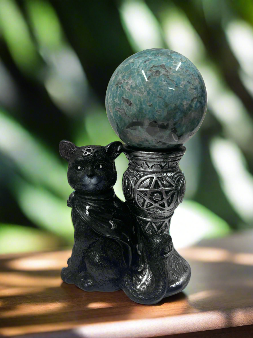 Pentacle Cat Sphere Stand