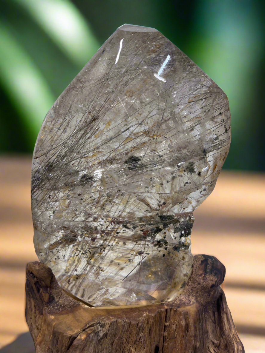 Rutile Quartz Freeform with Custom Stand Rare