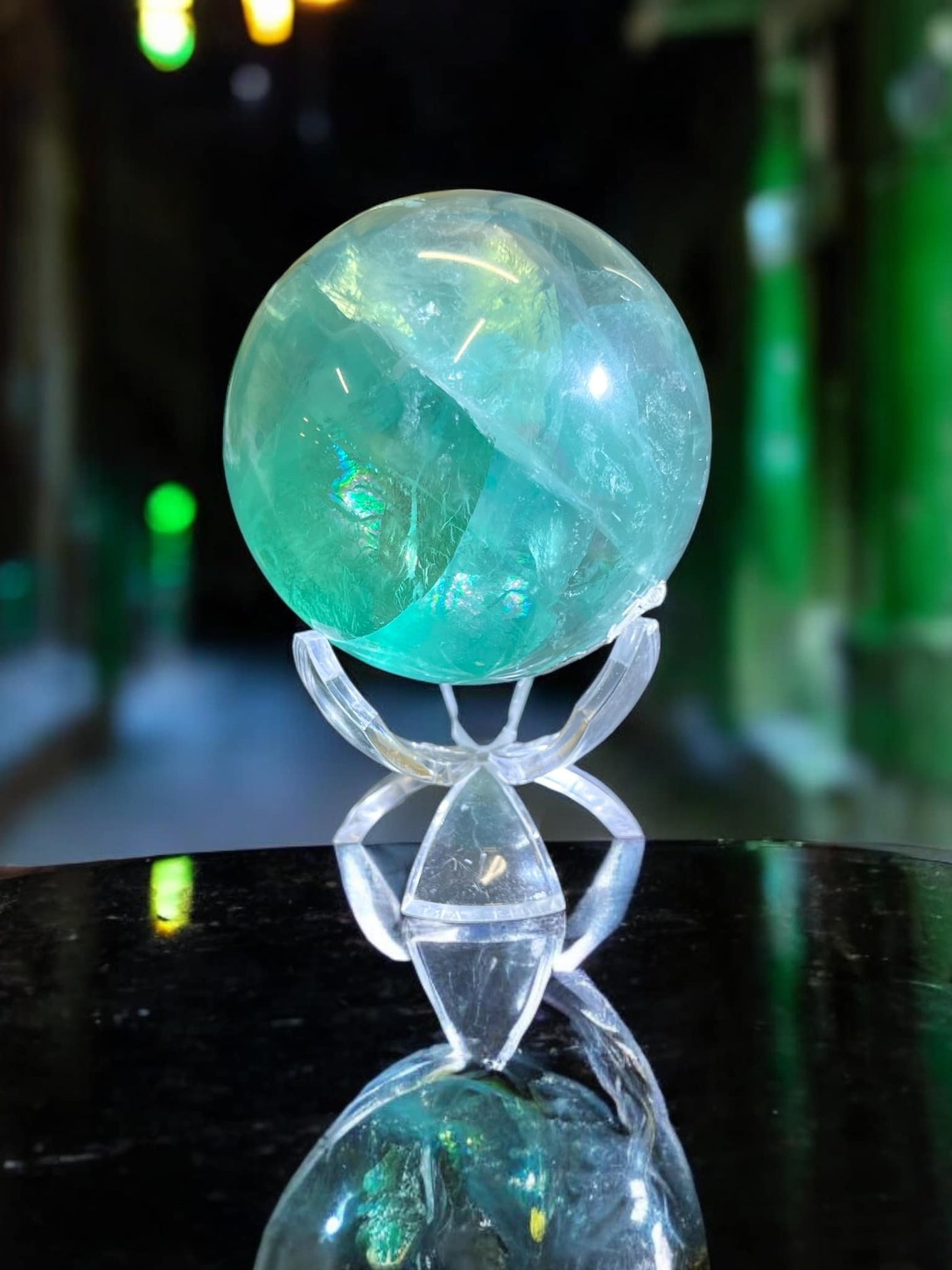 Green Fluorite Sphere