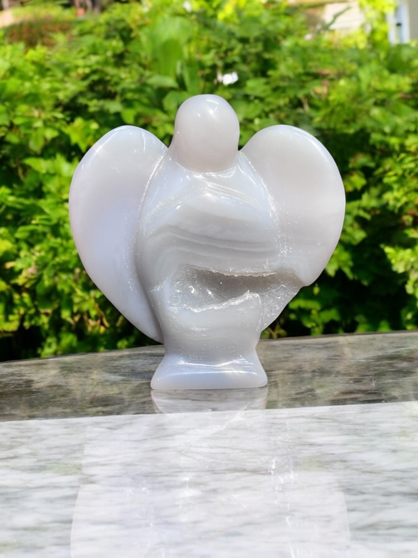 Blue Agate Angel Carving