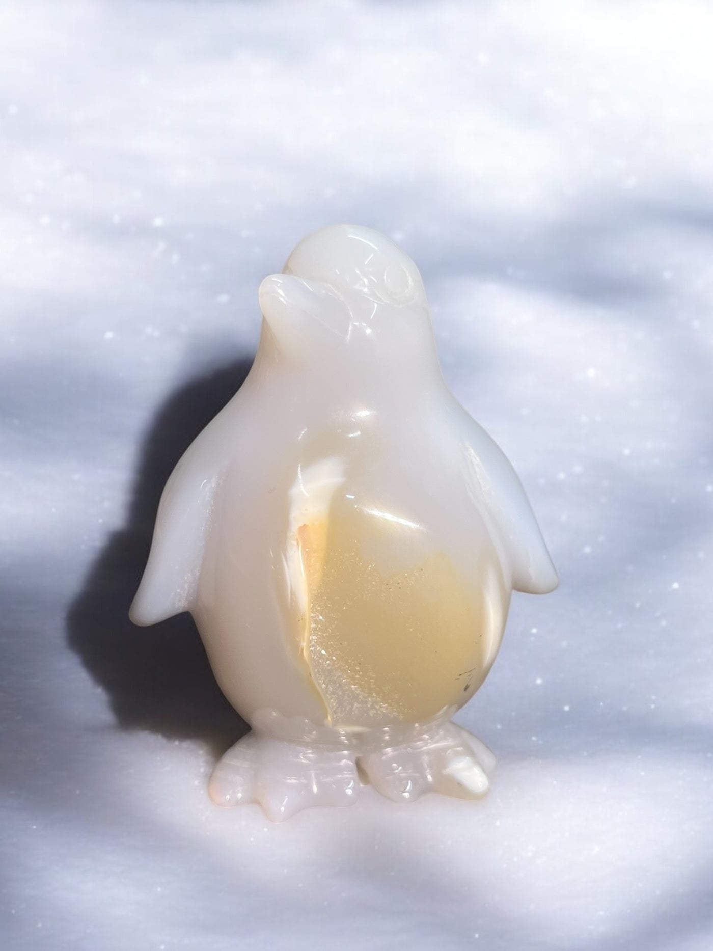 Blue Agate Penguin Carving