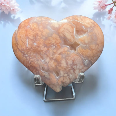 Pink Agate (Cotton Candy Agate) Heart Carving