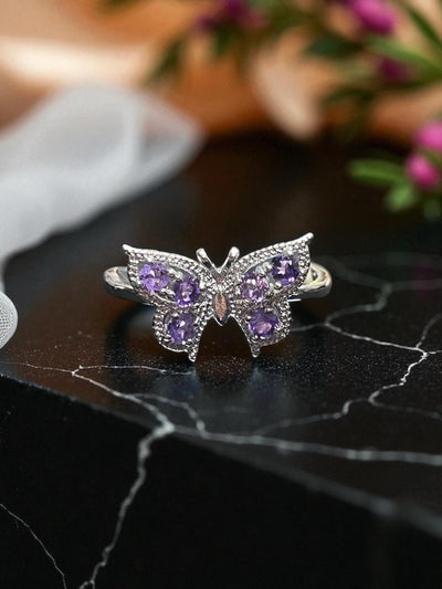 Amethyst Butterfly Ring