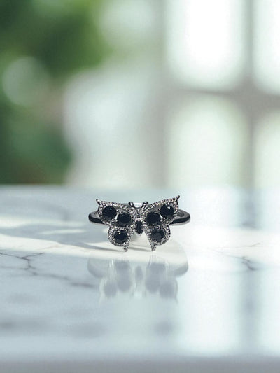 Black Onyx Butterfly Ring