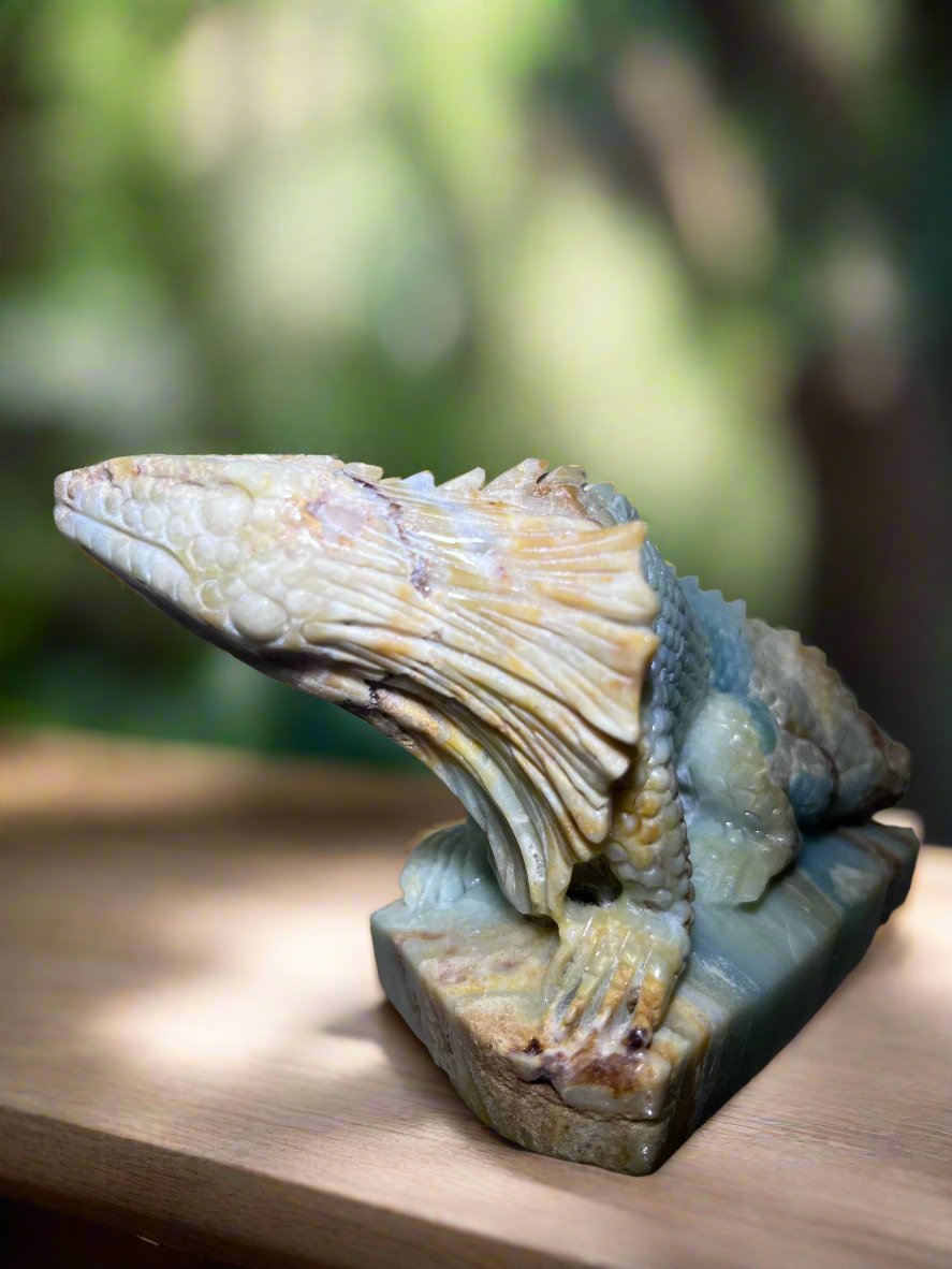 Caribbean Calcite Bearded Dragon Limited Edition Carving