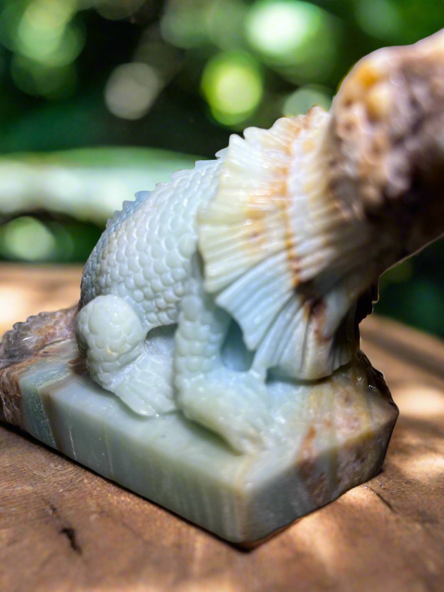 Caribbean Calcite Bearded Dragon Limited Edition Carving