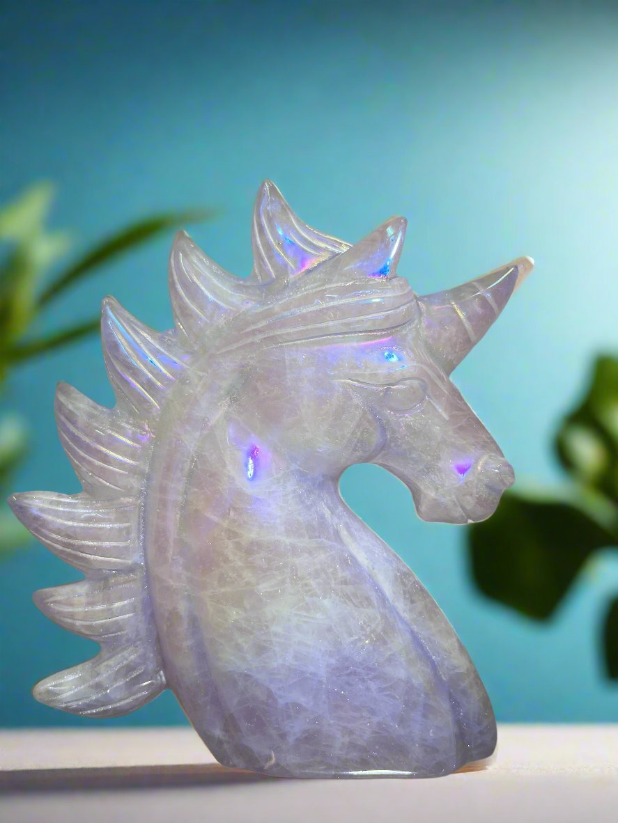 Aura Rose Quartz Unicorn Limited Edition Carving