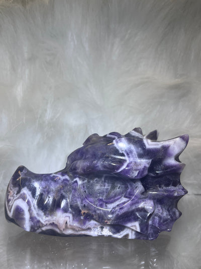 Chevron Amethyst Dragon Head Limited Edition Carving