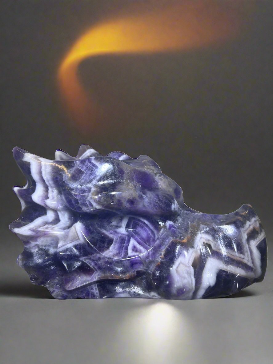 Chevron Amethyst Dragon Head Limited Edition Carving