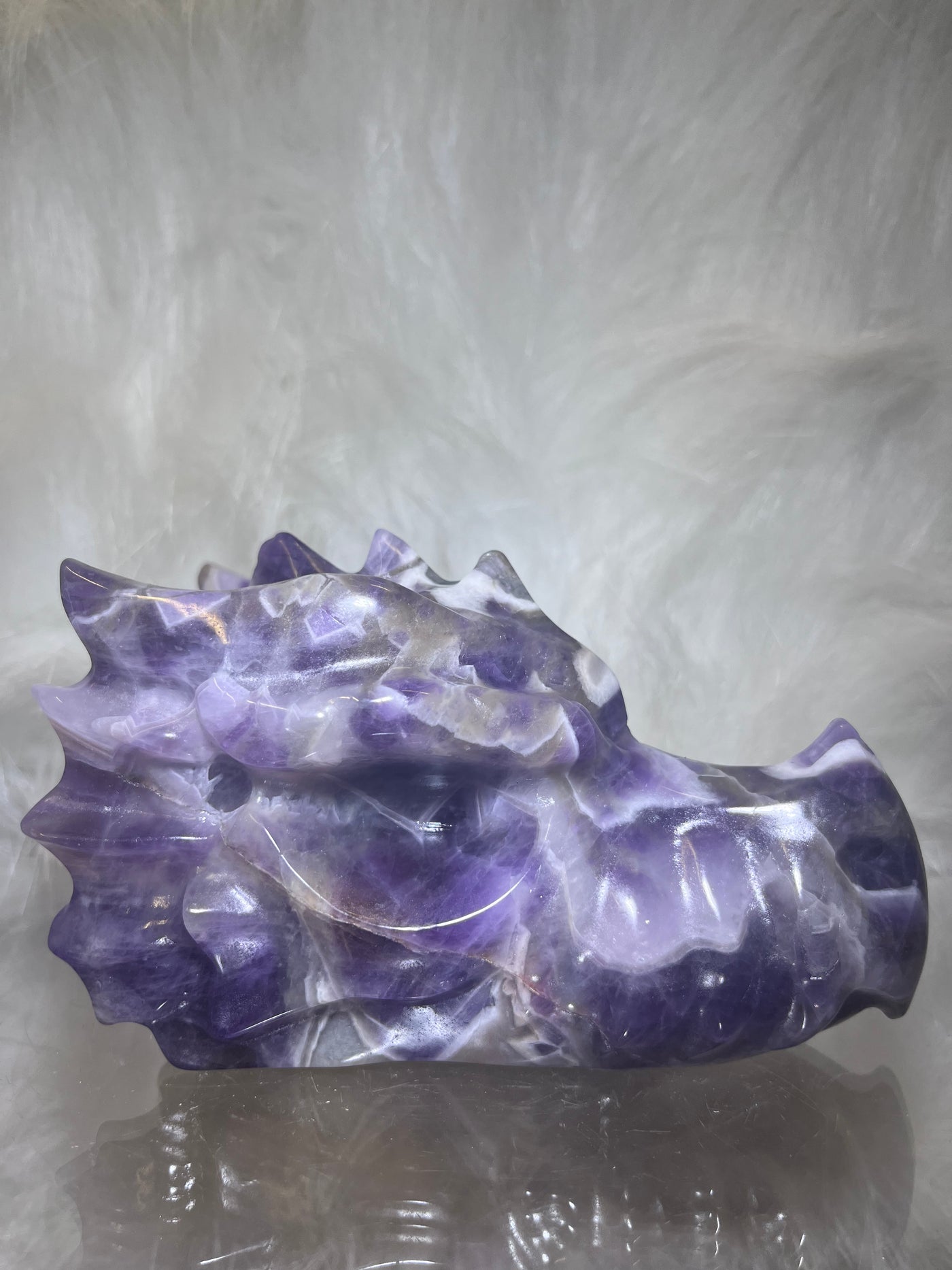 Chevron Amethyst Dragon Head Limited Edition Carving