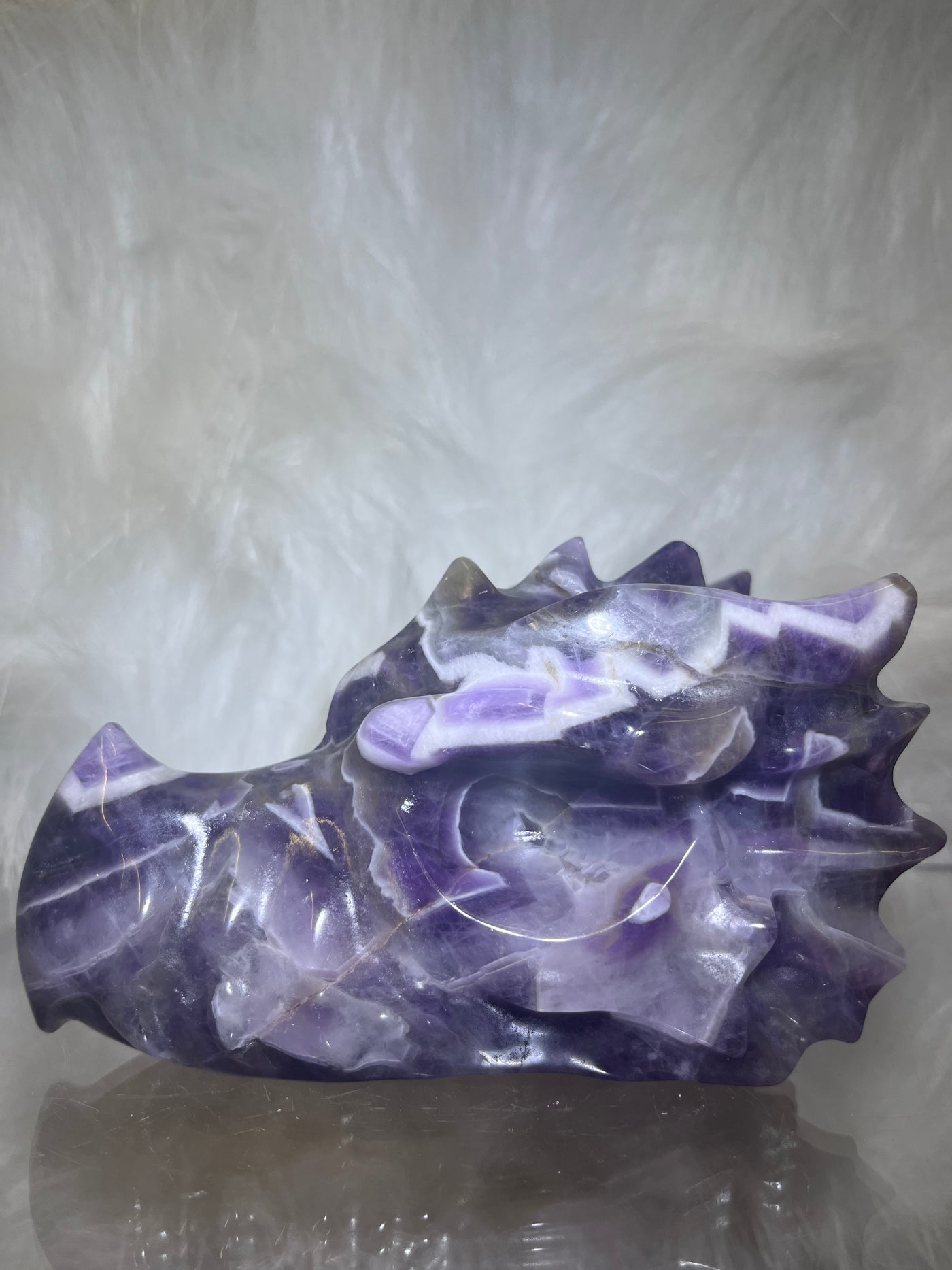 Chevron Amethyst Dragon Head Limited Edition Carving