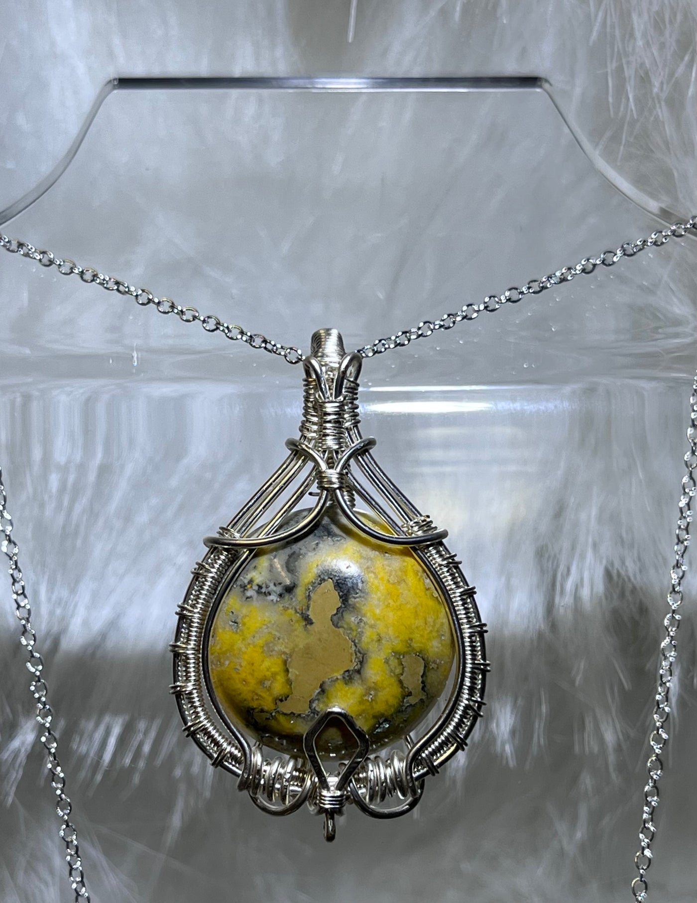 Bumblebee Jasper Wire Wrap Pendant