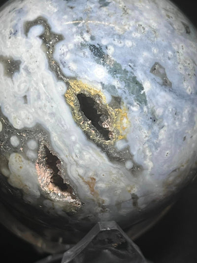 Blue Orbicular Ocean Jasper Sphere