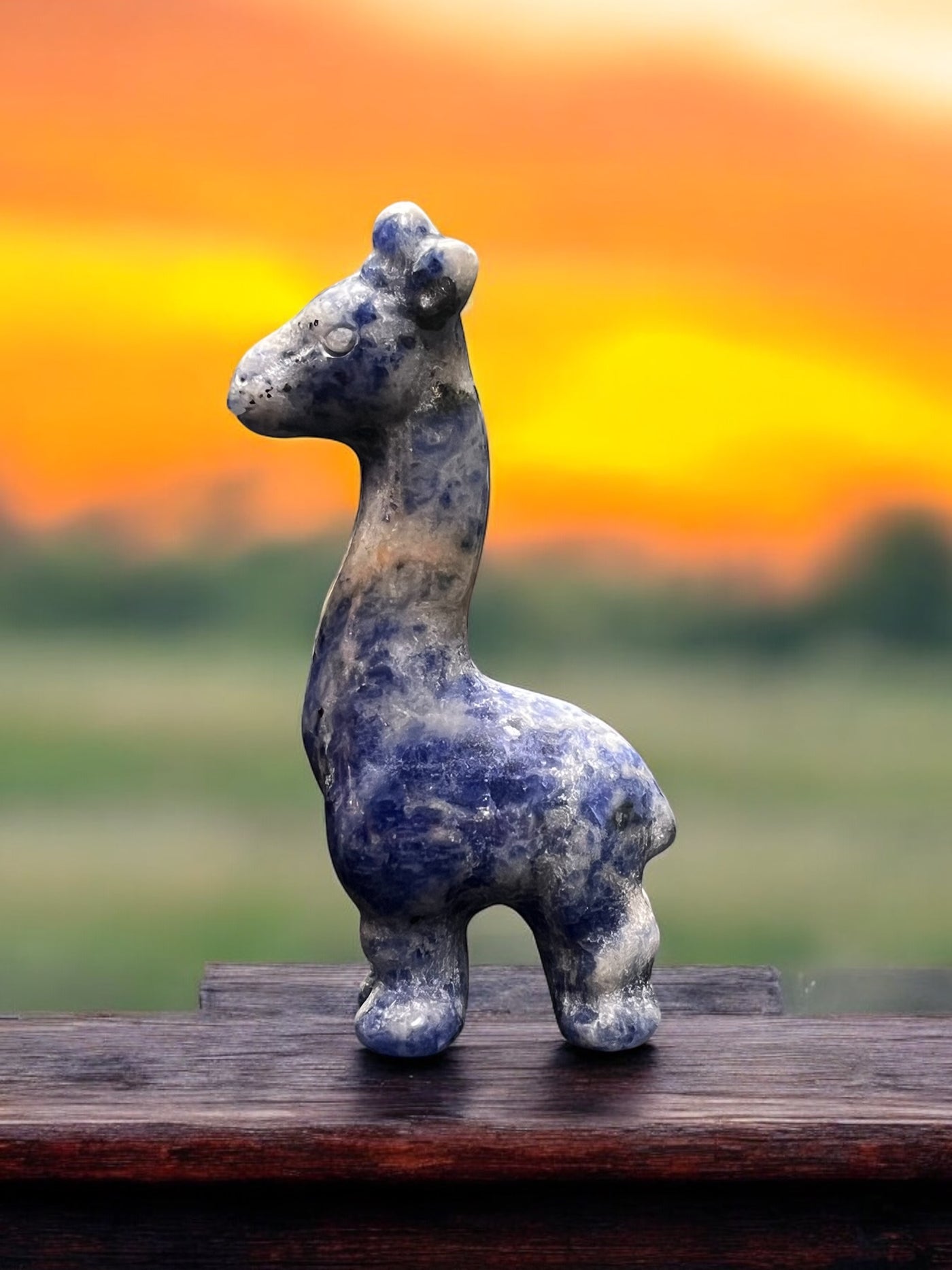 Sodalite Giraffe Limited Edition Carving