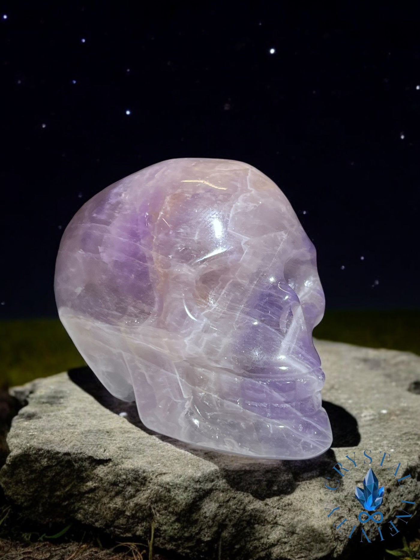 Chevron Amethyst Skull