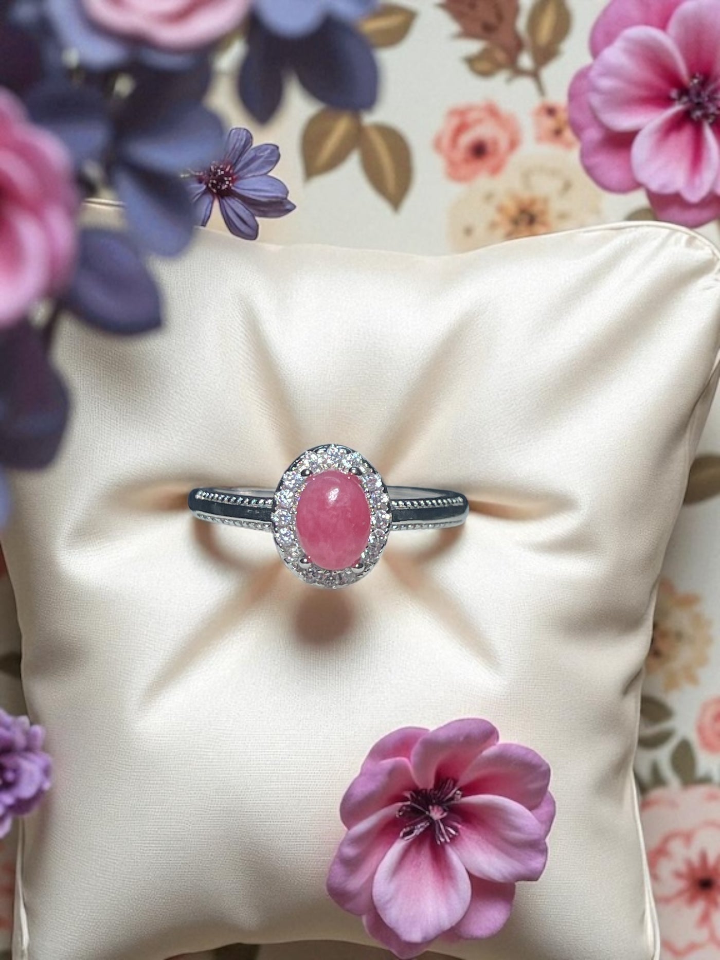 Rhodonite Gemstone Ring