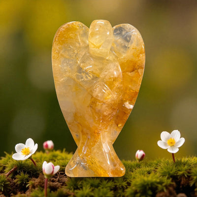 Golden Healer Angel Carving