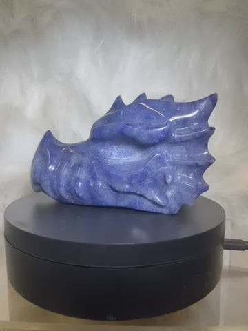 Blue Aventurine Dragon Head Limited Edition Carving