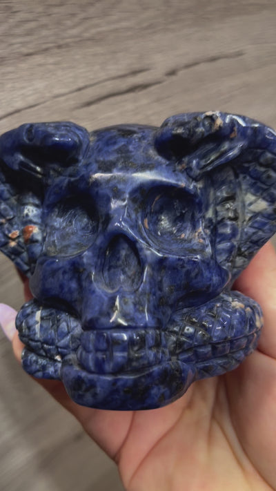 Sodalite Cobra Skull