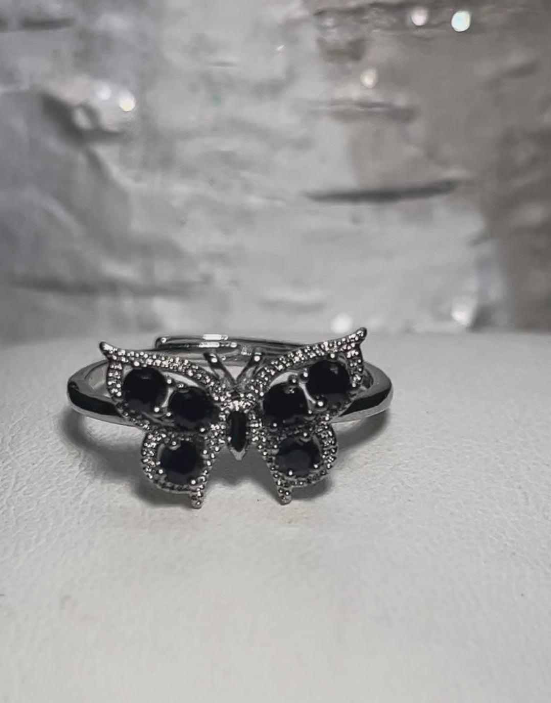 Black Onyx Butterfly Ring