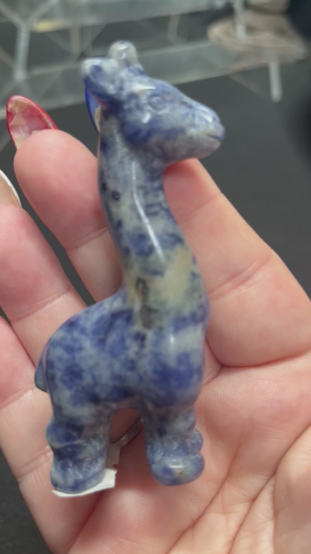 Sodalite Giraffe Limited Edition Carving