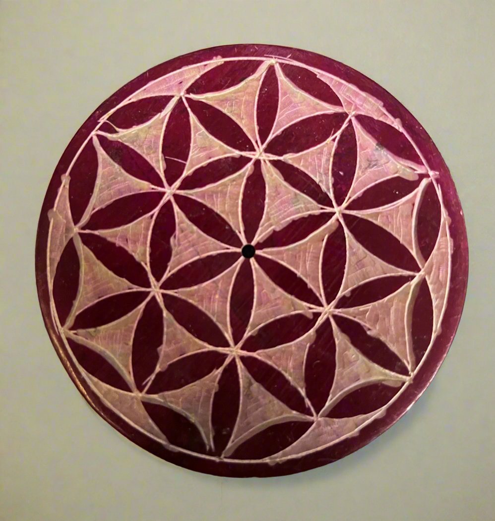 Soapstone Flower of Life Incense Burner