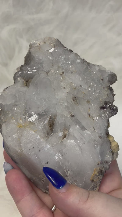 Tungsten Specimen with Calcite and Flower Mica on Quartz Matrix Rare Unique