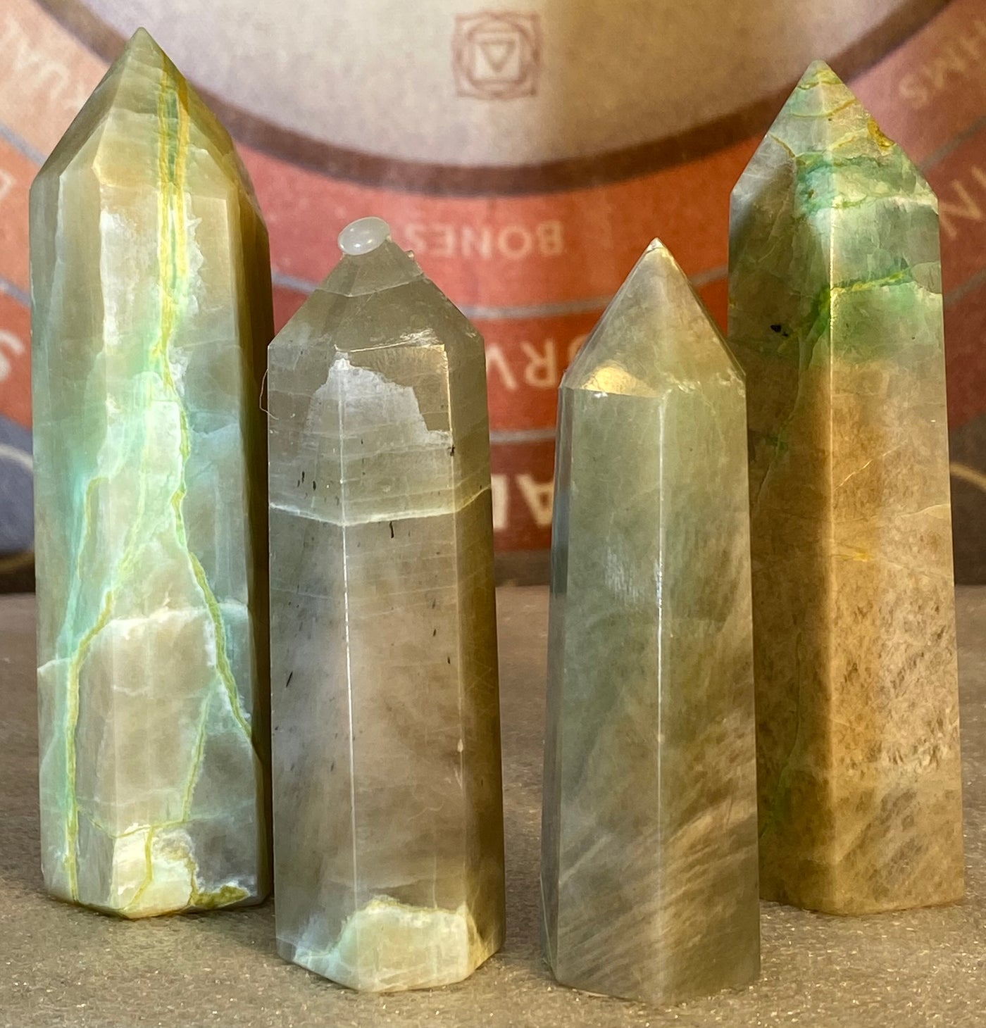 Green Moonstone Points