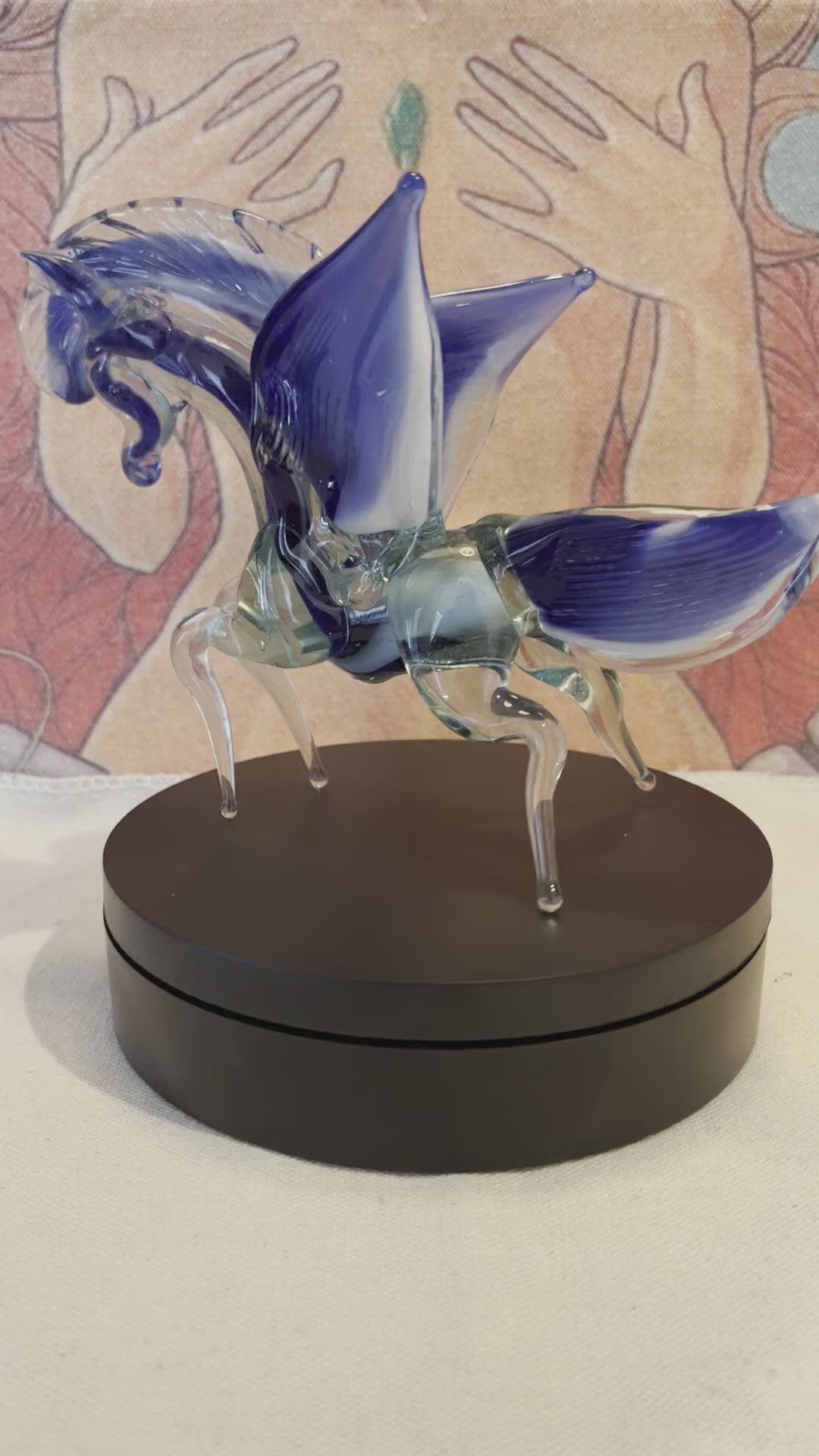 Pegasus Blown Glass Artwork Limited Edition Carving