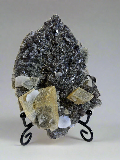 Tungsten Specimen with Calcite and Flower Mica on Quartz Matrix Rare Unique