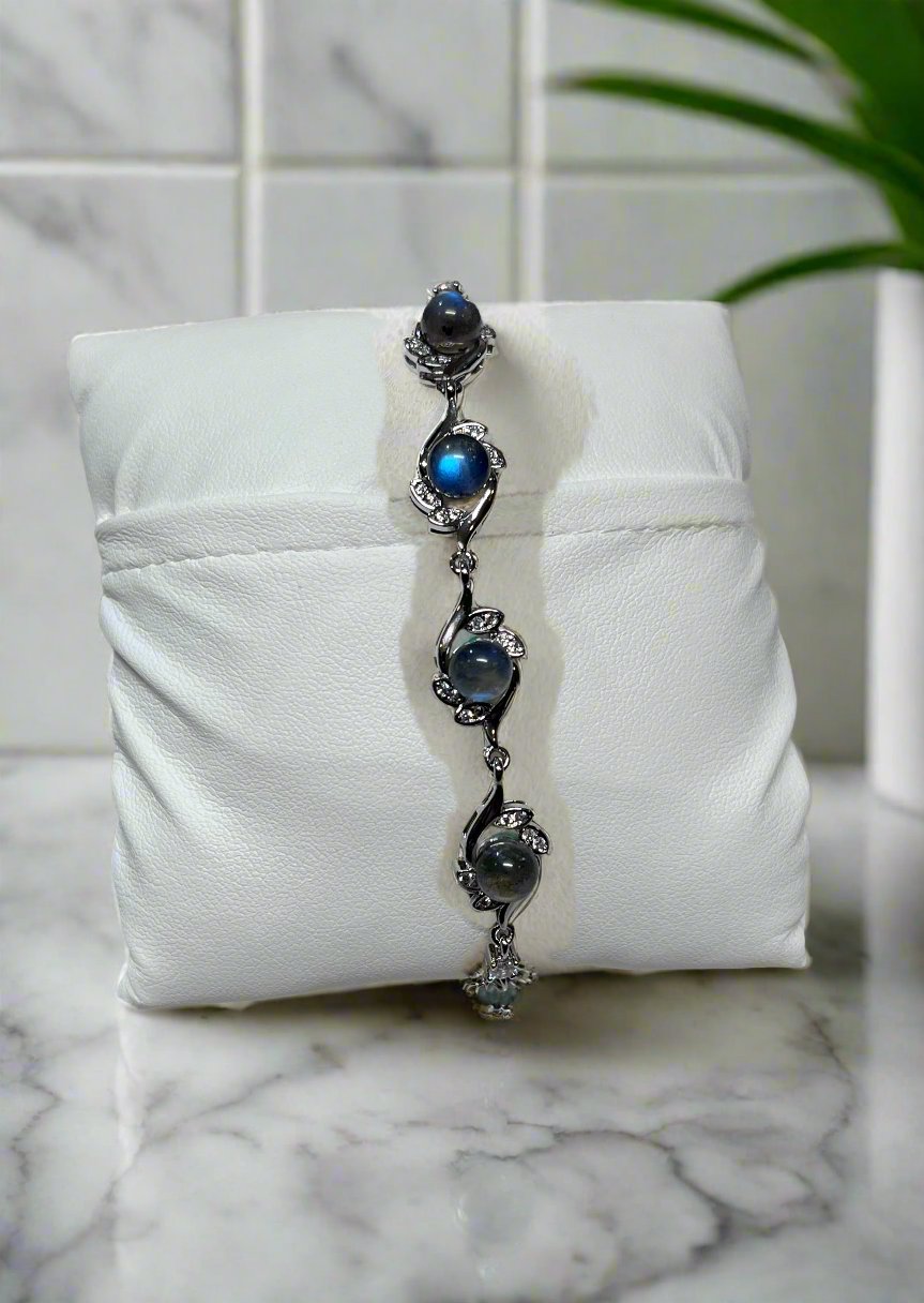 Blue Flash Moonstone Bracelet