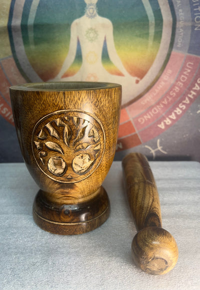 Mortar and Pestle Wooden Tree of Life Metaphysical Supply