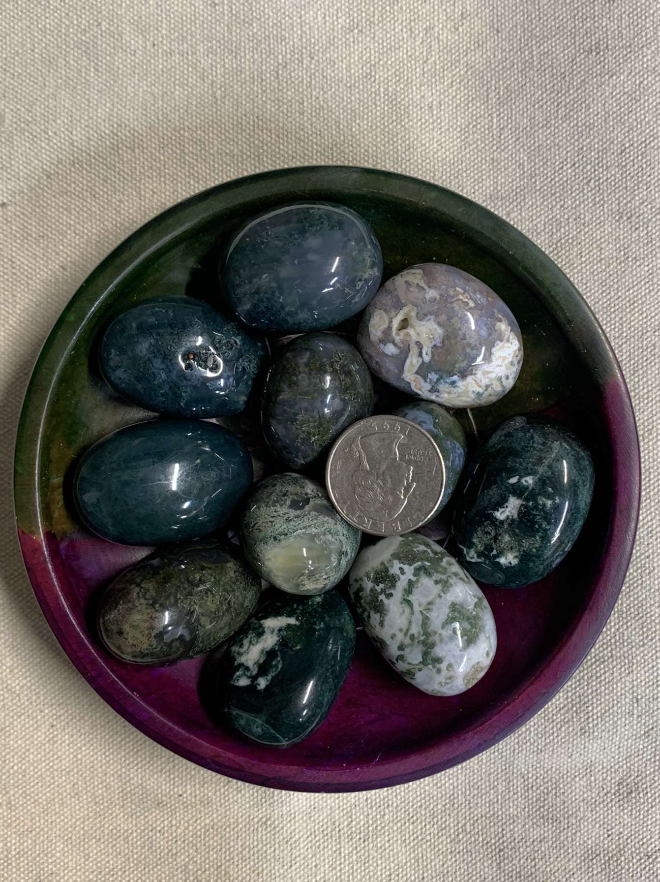 Moss Agate Tumbles