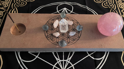 Flower of Life Wooden Grid Board Metaphysical Supply