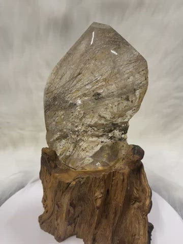 Rutile Quartz Freeform with Custom Stand Rare