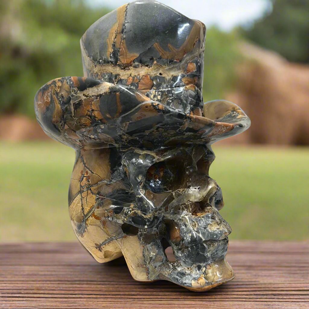 Maligano Jasper Top Hat Skull