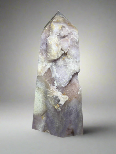 Pink Amethyst Druzy Flower Agate Tower